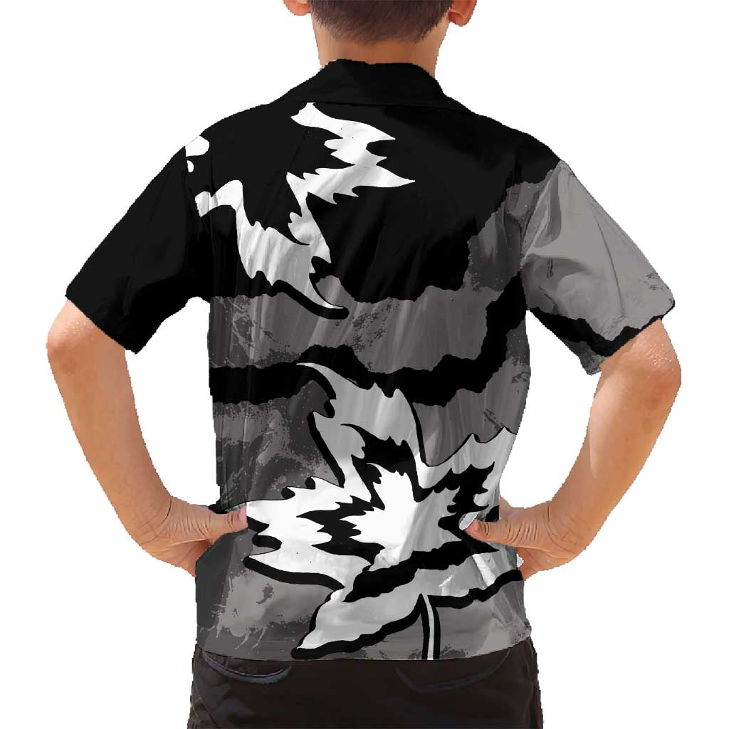Canada Maple Leaf Family Matching Puletasi and Hawaiian Shirt Unique Style Black Version - Wonder Print Shop