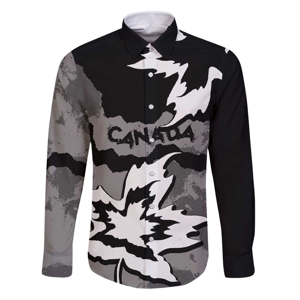 Canada Maple Leaf Family Matching Puletasi and Hawaiian Shirt Unique Style Black Version - Wonder Print Shop