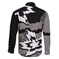 Canada Maple Leaf Family Matching Short Sleeve Bodycon Dress and Hawaiian Shirt Unique Style Black Version - Wonder Print Shop