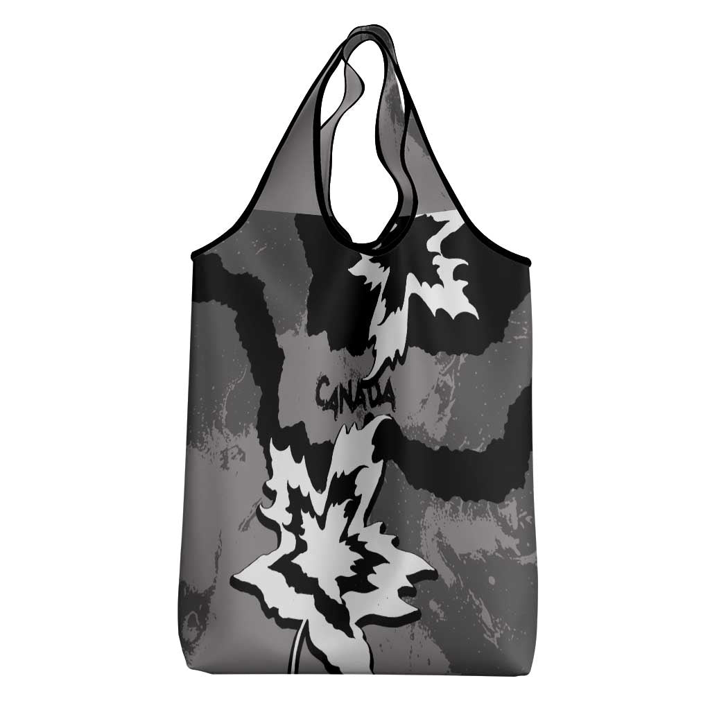 Canada Maple Leaf Grocery Bag Unique Style Black Version - Wonder Print Shop