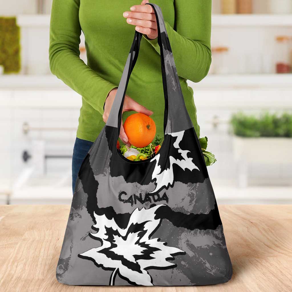 Canada Maple Leaf Grocery Bag Unique Style Black Version - Wonder Print Shop