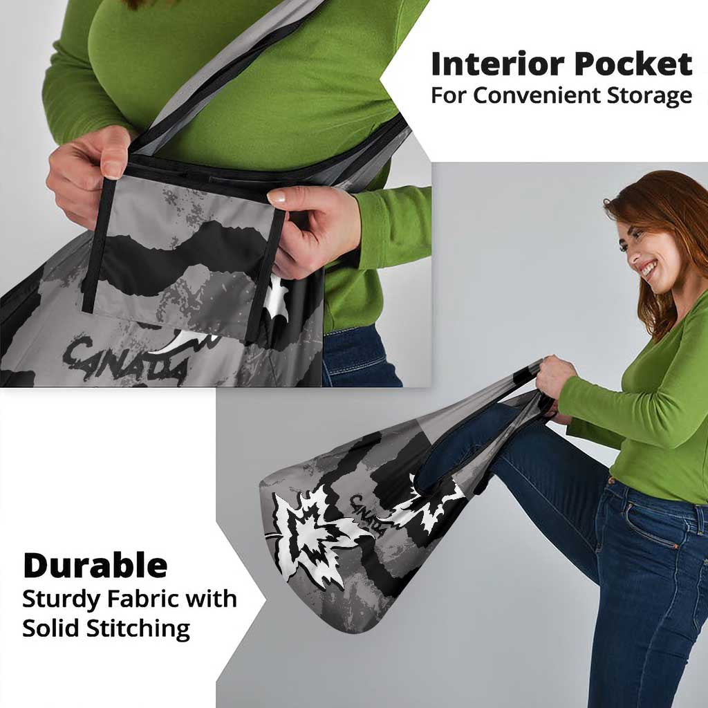 Canada Maple Leaf Grocery Bag Unique Style Black Version - Wonder Print Shop