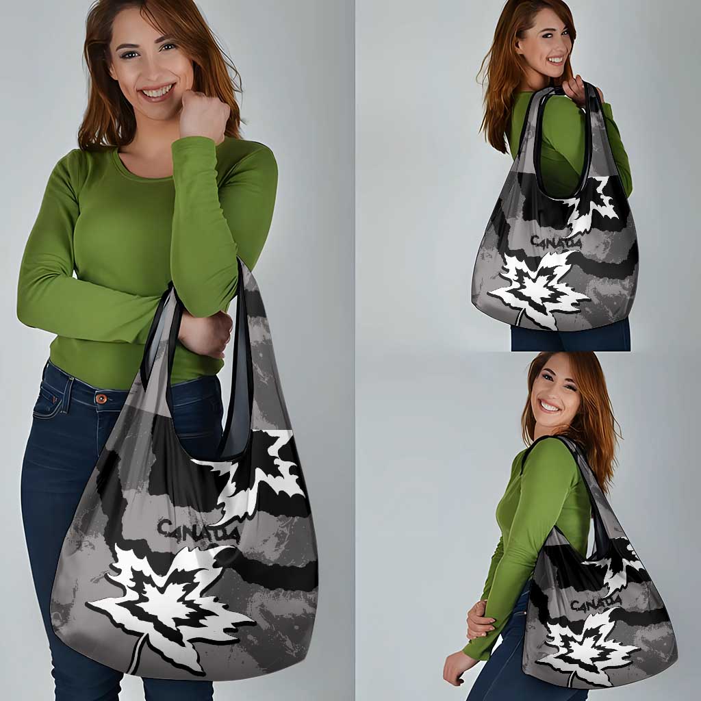 Canada Maple Leaf Grocery Bag Unique Style Black Version - Wonder Print Shop