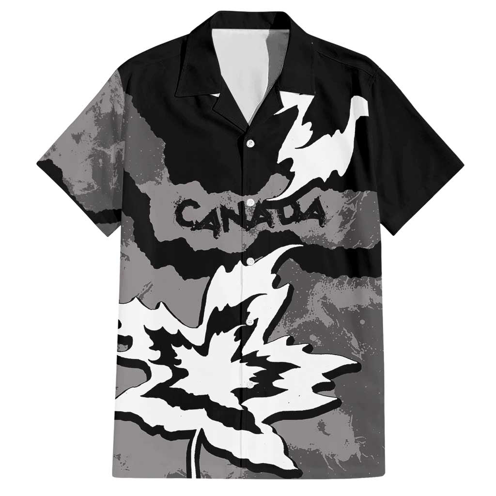 Canada Maple Leaf Hawaiian Shirt Unique Style Black Version - Wonder Print Shop
