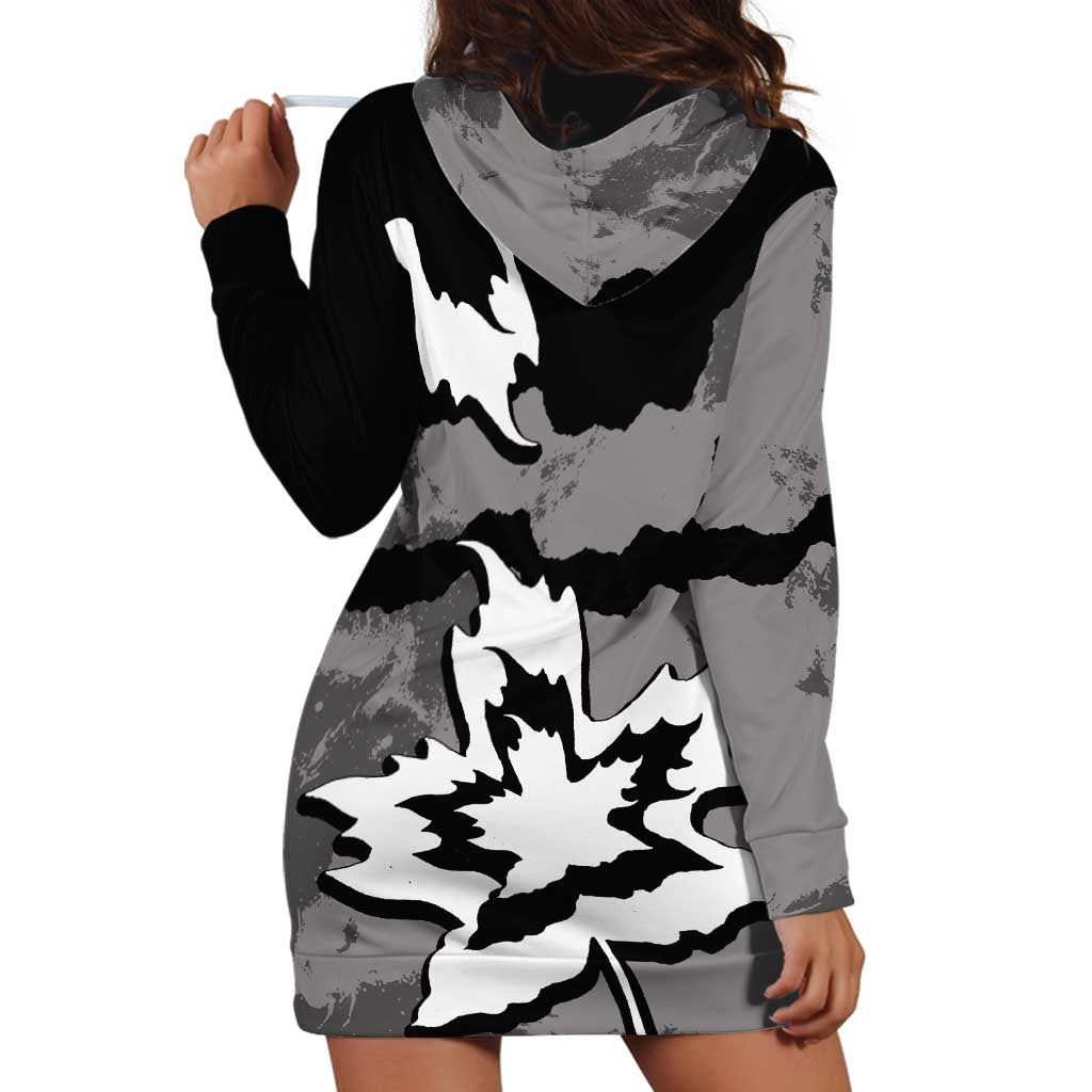 Canada Maple Leaf Hoodie Dress Unique Style Black Version - Wonder Print Shop