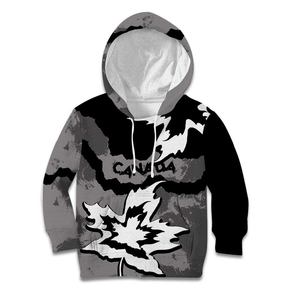 Canada Maple Leaf Kid Hoodie Unique Style Black Version - Wonder Print Shop