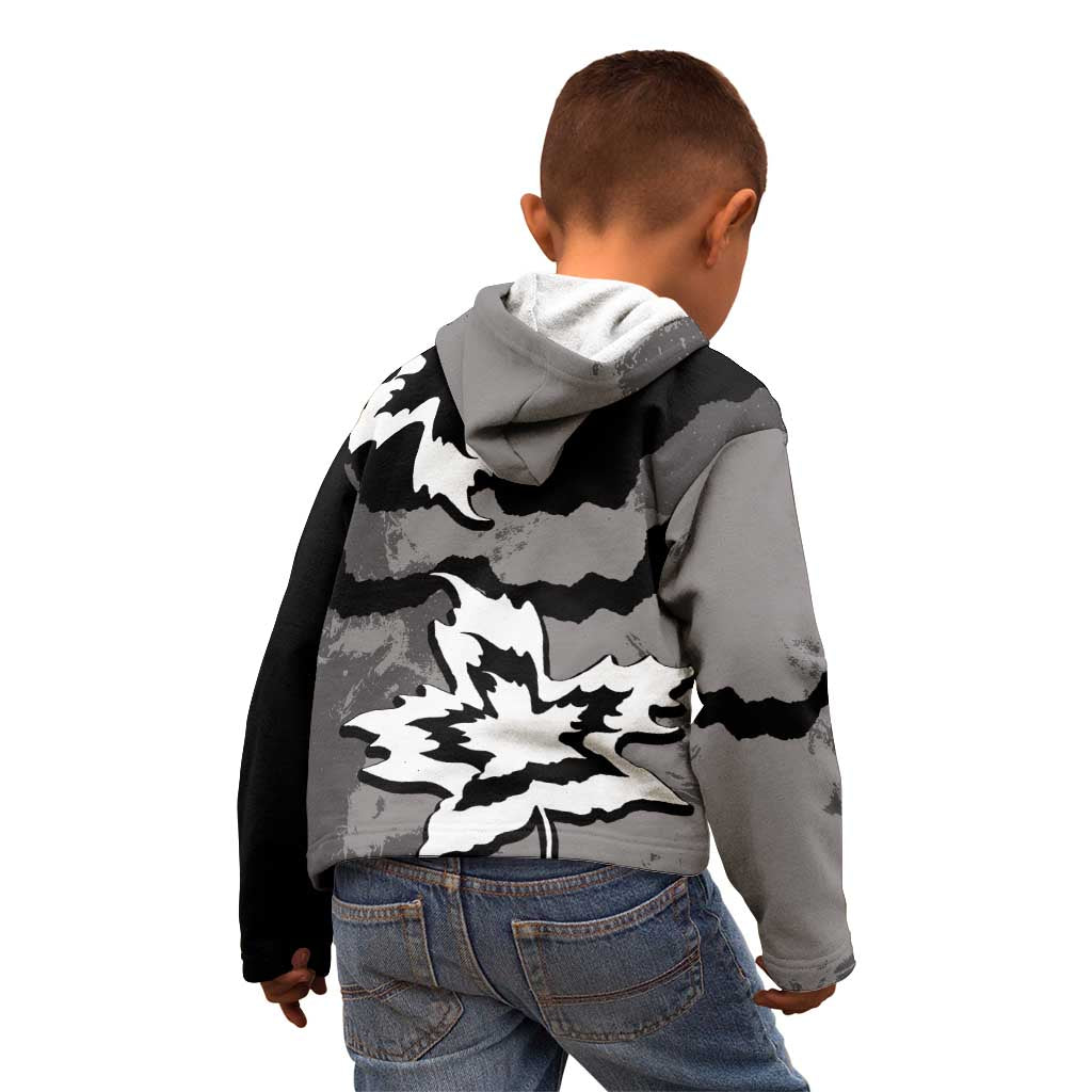 Canada Maple Leaf Kid Hoodie Unique Style Black Version - Wonder Print Shop
