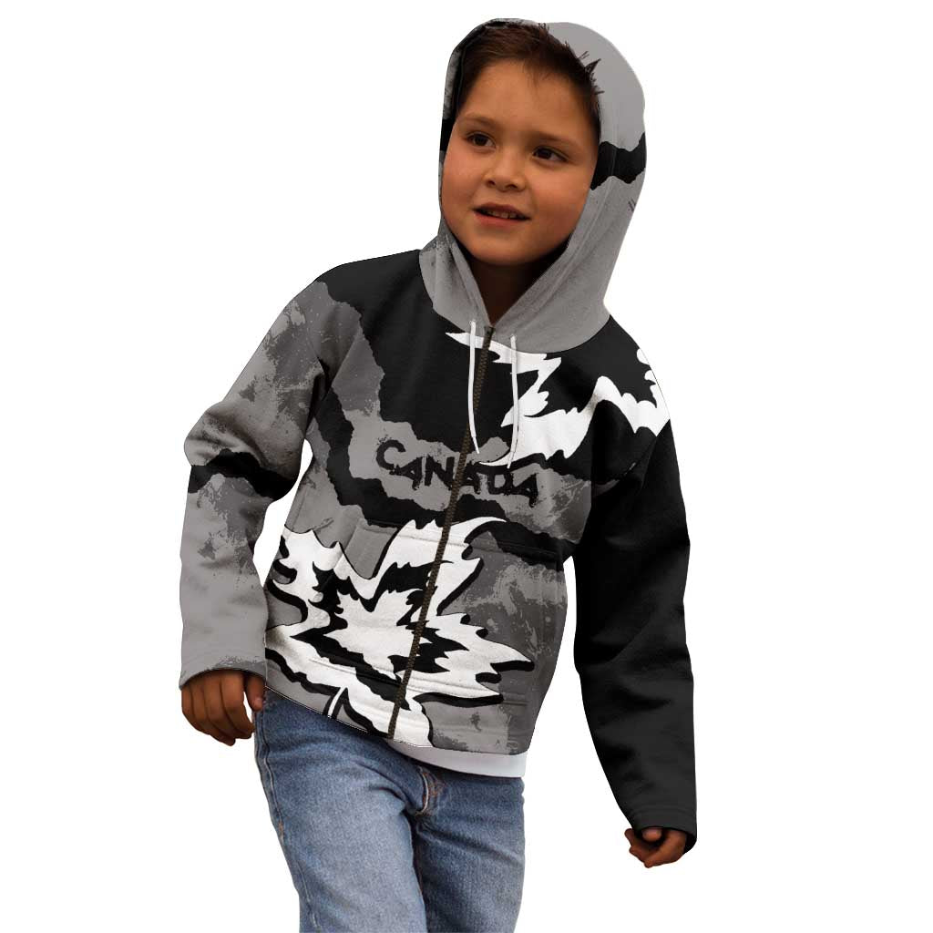 Canada Maple Leaf Kid Hoodie Unique Style Black Version - Wonder Print Shop