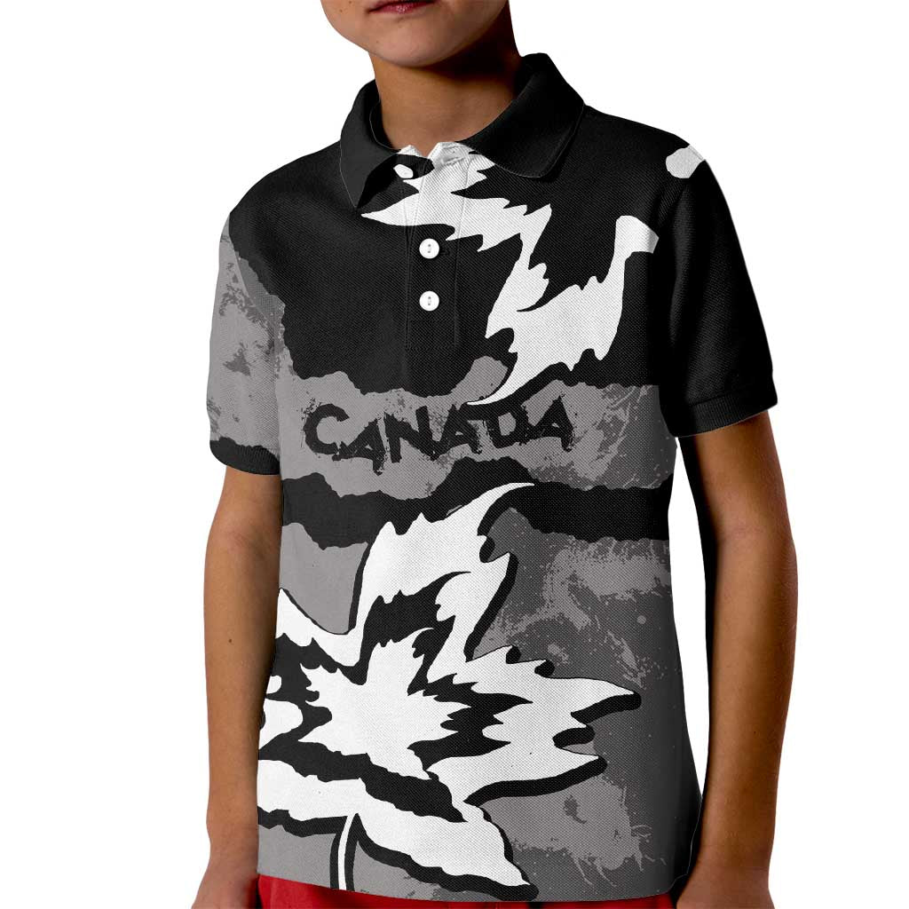 Canada Maple Leaf Kid Polo Shirt Unique Style Black Version - Wonder Print Shop