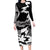 Canada Maple Leaf Long Sleeve Bodycon Dress Unique Style Black Version - Wonder Print Shop