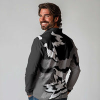 Canada Maple Leaf Long Sleeve Polo Shirt Unique Style Black Version - Wonder Print Shop