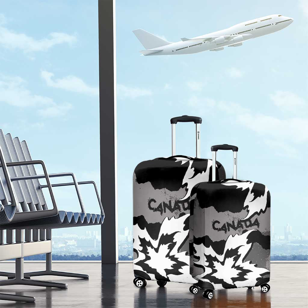 Canada Maple Leaf Luggage Cover Unique Style Black Version - Wonder Print Shop