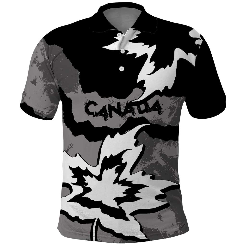 Canada Maple Leaf Polo Shirt Unique Style Black Version - Wonder Print Shop