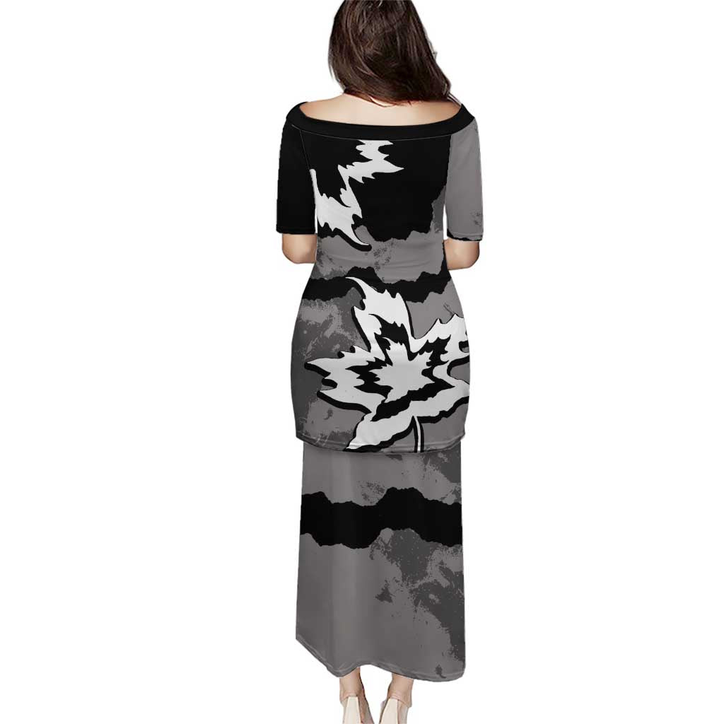 Canada Maple Leaf Puletasi Unique Style Black Version - Wonder Print Shop