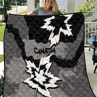 Canada Maple Leaf Quilt Unique Style Black Version - Wonder Print Shop