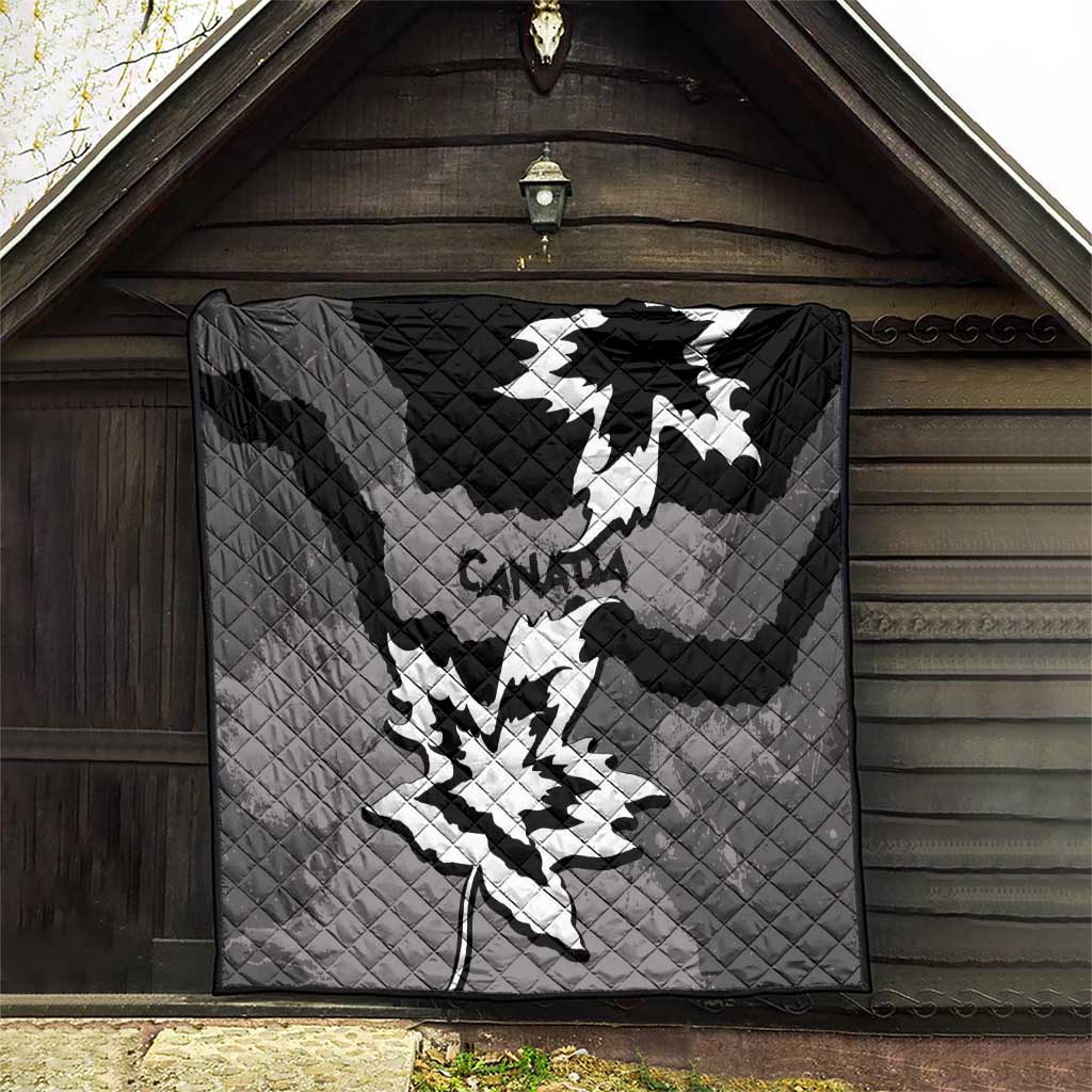 Canada Maple Leaf Quilt Unique Style Black Version - Wonder Print Shop