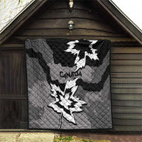 Canada Maple Leaf Quilt Unique Style Black Version - Wonder Print Shop