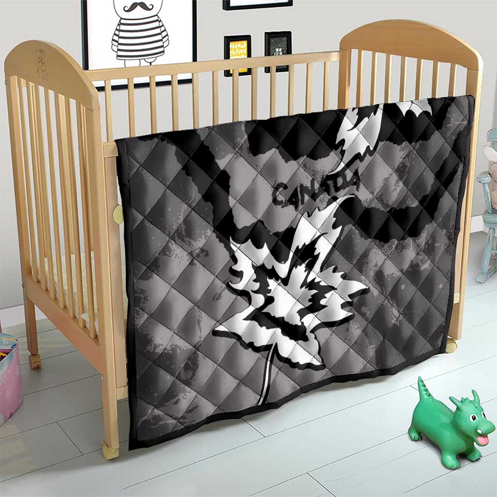 Canada Maple Leaf Quilt Unique Style Black Version - Wonder Print Shop