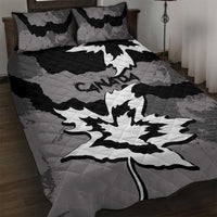 Canada Maple Leaf Quilt Bed Set Unique Style Black Version - Wonder Print Shop