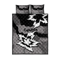 Canada Maple Leaf Quilt Bed Set Unique Style Black Version - Wonder Print Shop