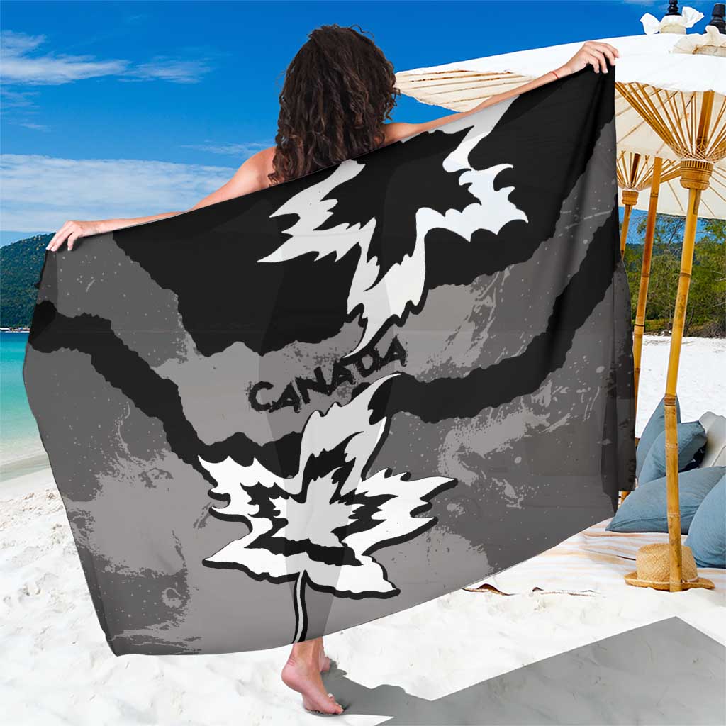 Canada Maple Leaf Sarong Unique Style Black Version - Wonder Print Shop