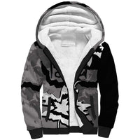 Canada Maple Leaf Sherpa Hoodie Unique Style Black Version - Wonder Print Shop