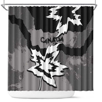 Canada Maple Leaf Shower Curtain Unique Style Black Version - Wonder Print Shop