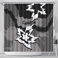 Canada Maple Leaf Shower Curtain Unique Style Black Version - Wonder Print Shop