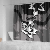 Canada Maple Leaf Shower Curtain Unique Style Black Version - Wonder Print Shop
