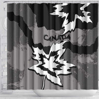 Canada Maple Leaf Shower Curtain Unique Style Black Version - Wonder Print Shop