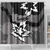 Canada Maple Leaf Shower Curtain Unique Style Black Version - Wonder Print Shop