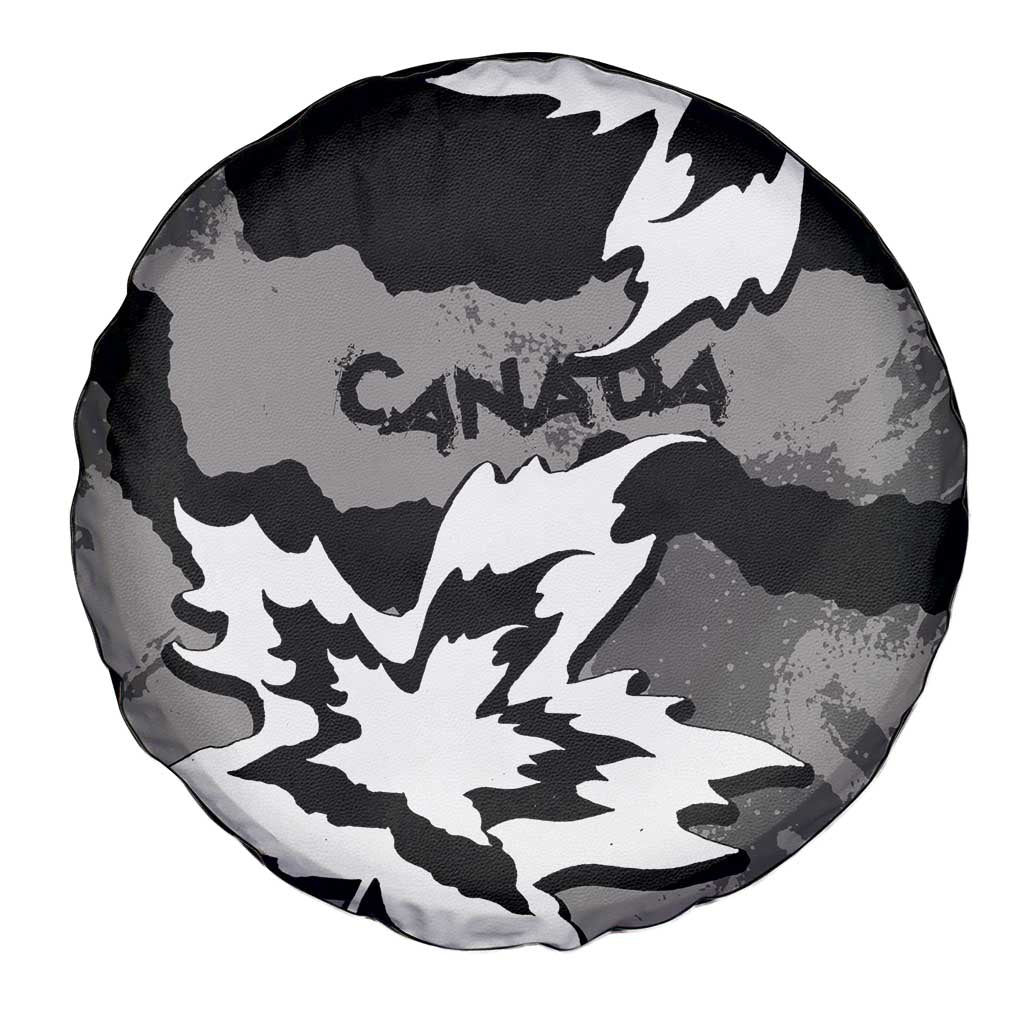 Canada Maple Leaf Spare Tire Cover Unique Style Black Version - Wonder Print Shop