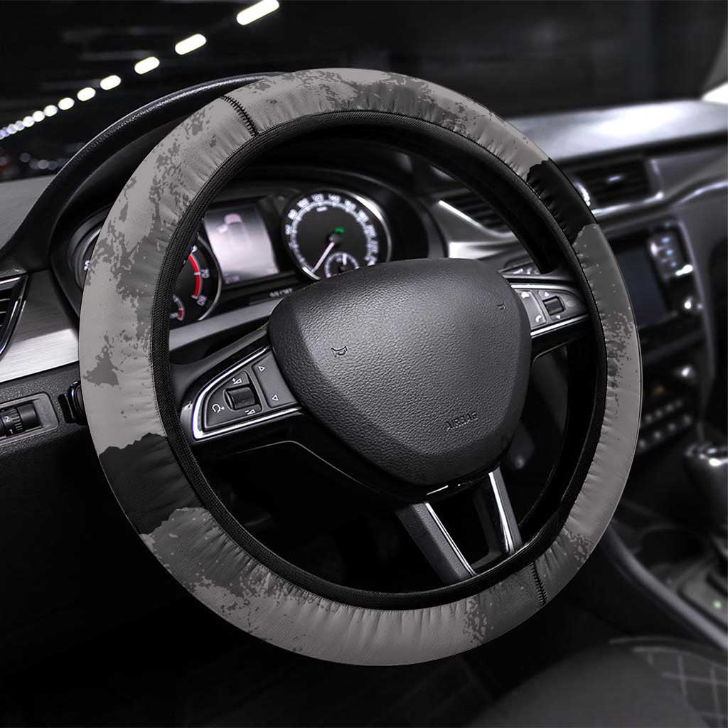 Canada Maple Leaf Steering Wheel Cover Unique Style Black Version - Wonder Print Shop