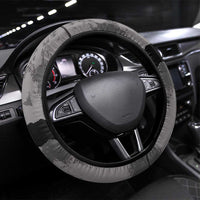 Canada Maple Leaf Steering Wheel Cover Unique Style Black Version - Wonder Print Shop