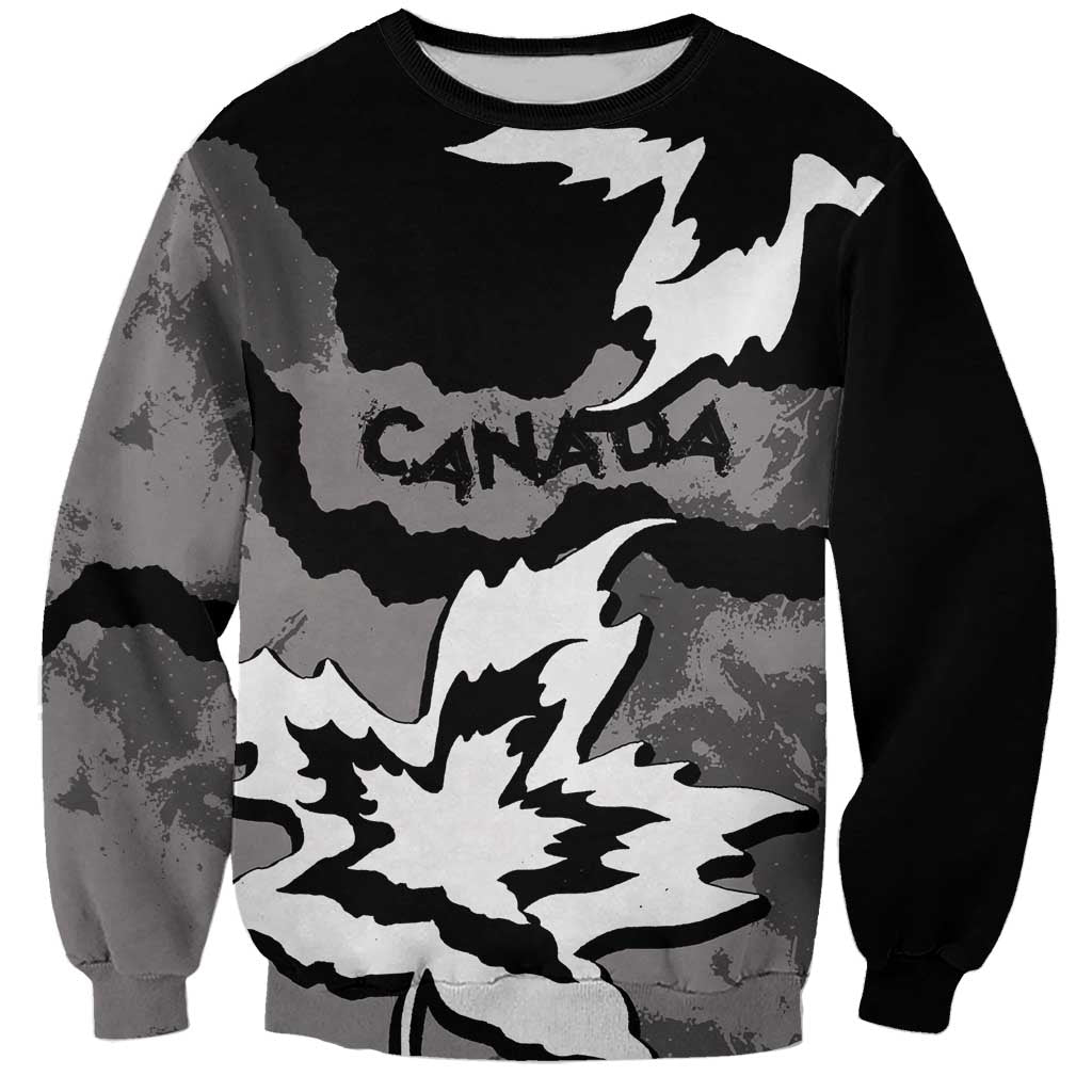Canada Maple Leaf Sweatshirt Unique Style Black Version - Wonder Print Shop