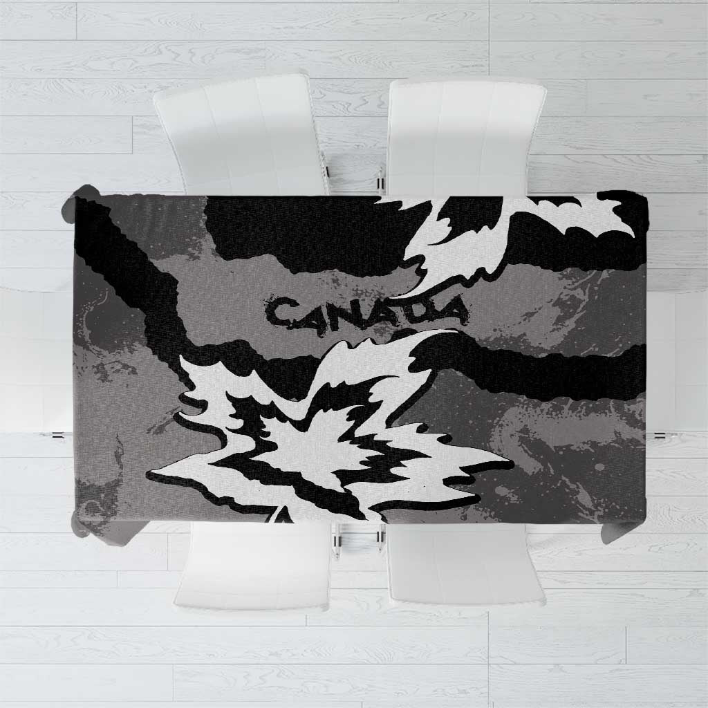 Canada Maple Leaf Tablecloth Unique Style Black Version - Wonder Print Shop