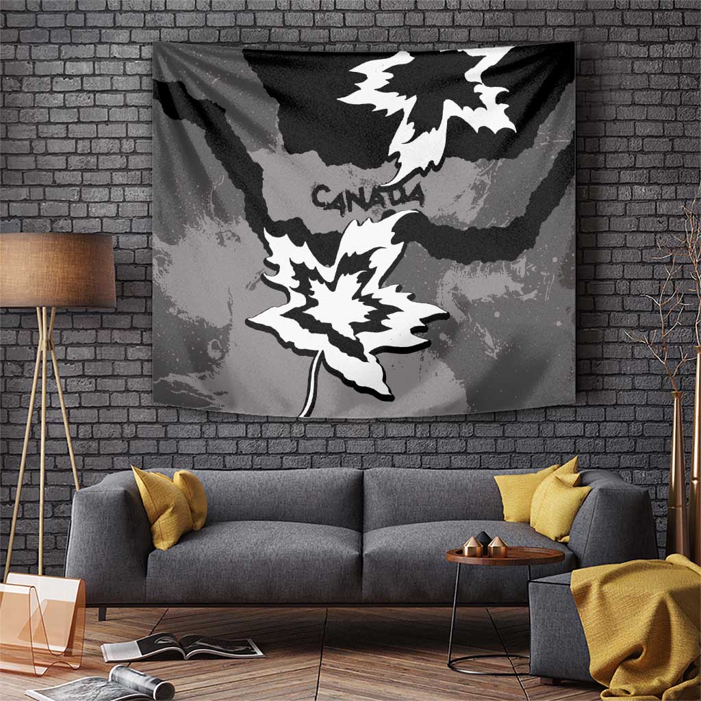 Canada Maple Leaf Tapestry Unique Style Black Version - Wonder Print Shop