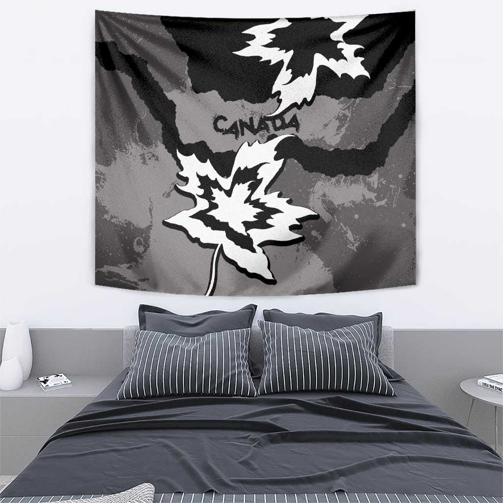 Canada Maple Leaf Tapestry Unique Style Black Version - Wonder Print Shop