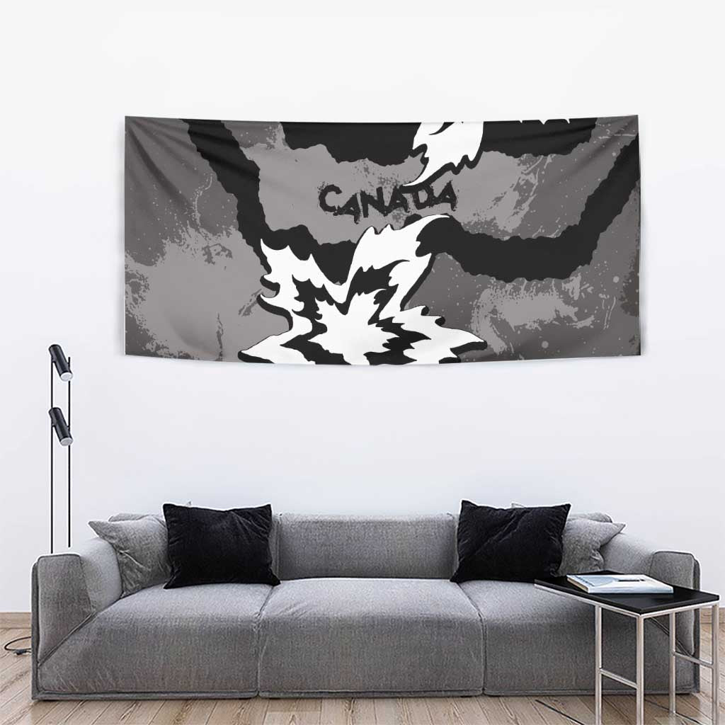 Canada Maple Leaf Tapestry Unique Style Black Version - Wonder Print Shop