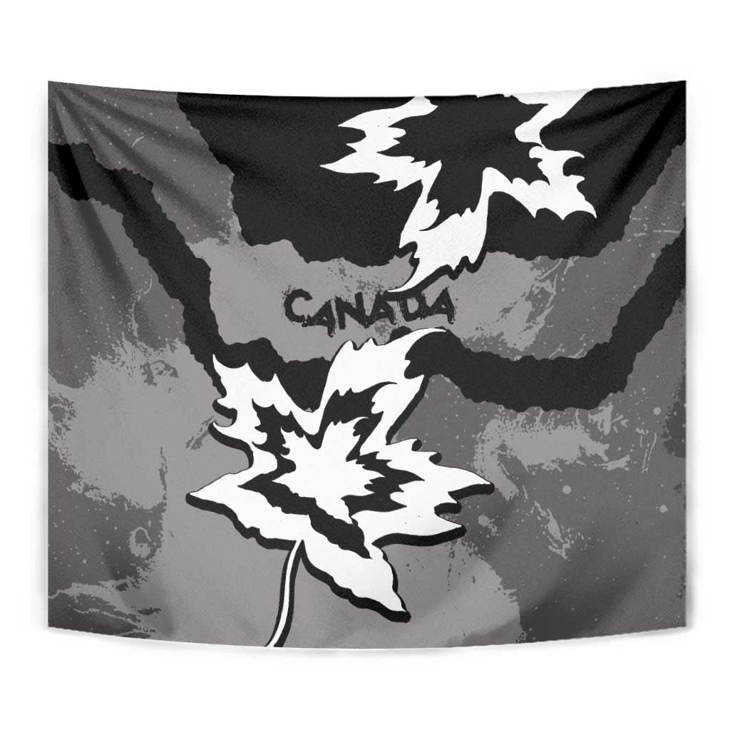 Canada Maple Leaf Tapestry Unique Style Black Version - Wonder Print Shop