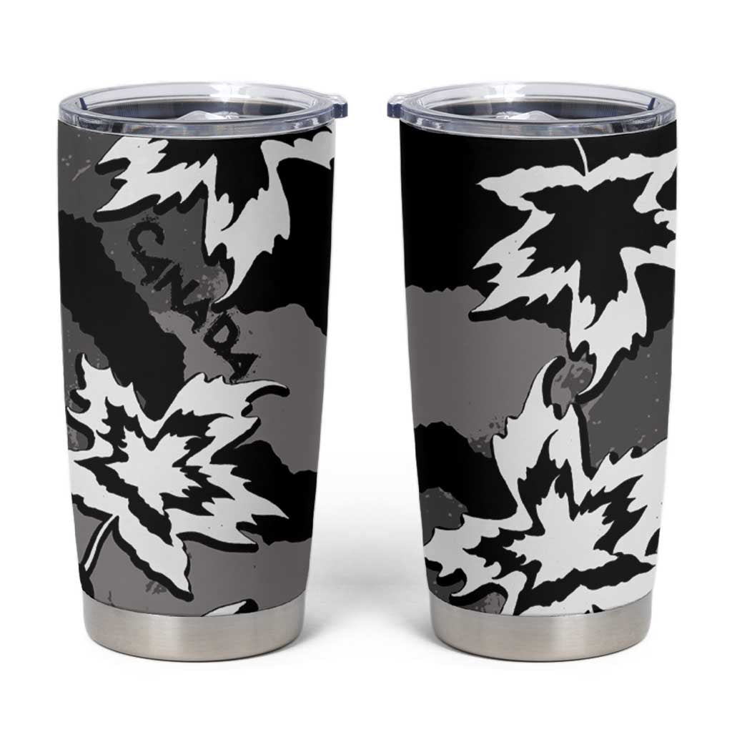 Canada Maple Leaf Tumbler Cup Unique Style Black Version - Wonder Print Shop