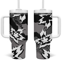 Canada Maple Leaf Tumbler With Handle Unique Style Black Version - Wonder Print Shop