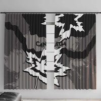 Canada Maple Leaf Window Curtain Unique Style Black Version - Wonder Print Shop