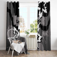 Canada Maple Leaf Window Curtain Unique Style Black Version - Wonder Print Shop
