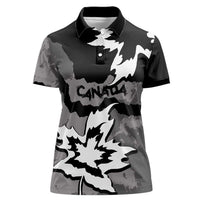 Canada Maple Leaf Women Polo Shirt Unique Style Black Version - Wonder Print Shop