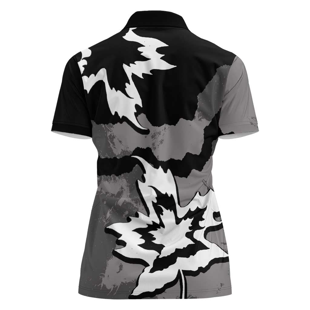 Canada Maple Leaf Women Polo Shirt Unique Style Black Version - Wonder Print Shop