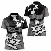 Canada Maple Leaf Women Polo Shirt Unique Style Black Version - Wonder Print Shop