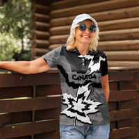 Canada Maple Leaf Women Polo Shirt Unique Style Black Version - Wonder Print Shop