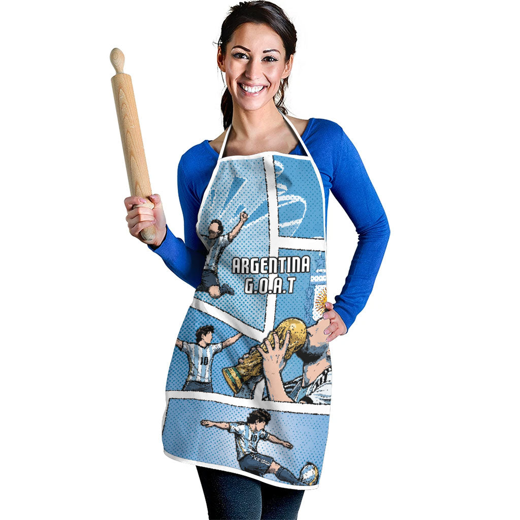 Argentina Football Apron Goat Comic Style Sun Of May