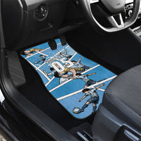 Custom Argentina Football Car Mats Goat Comic Style Sun Of May